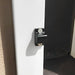 A close-up of the black combination lock securing a white Watchdog Security Pet Doors Cover