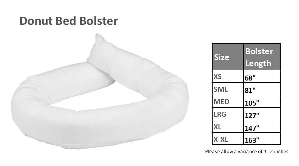 Bowsers The Donut Bed Bolster Size Chart
