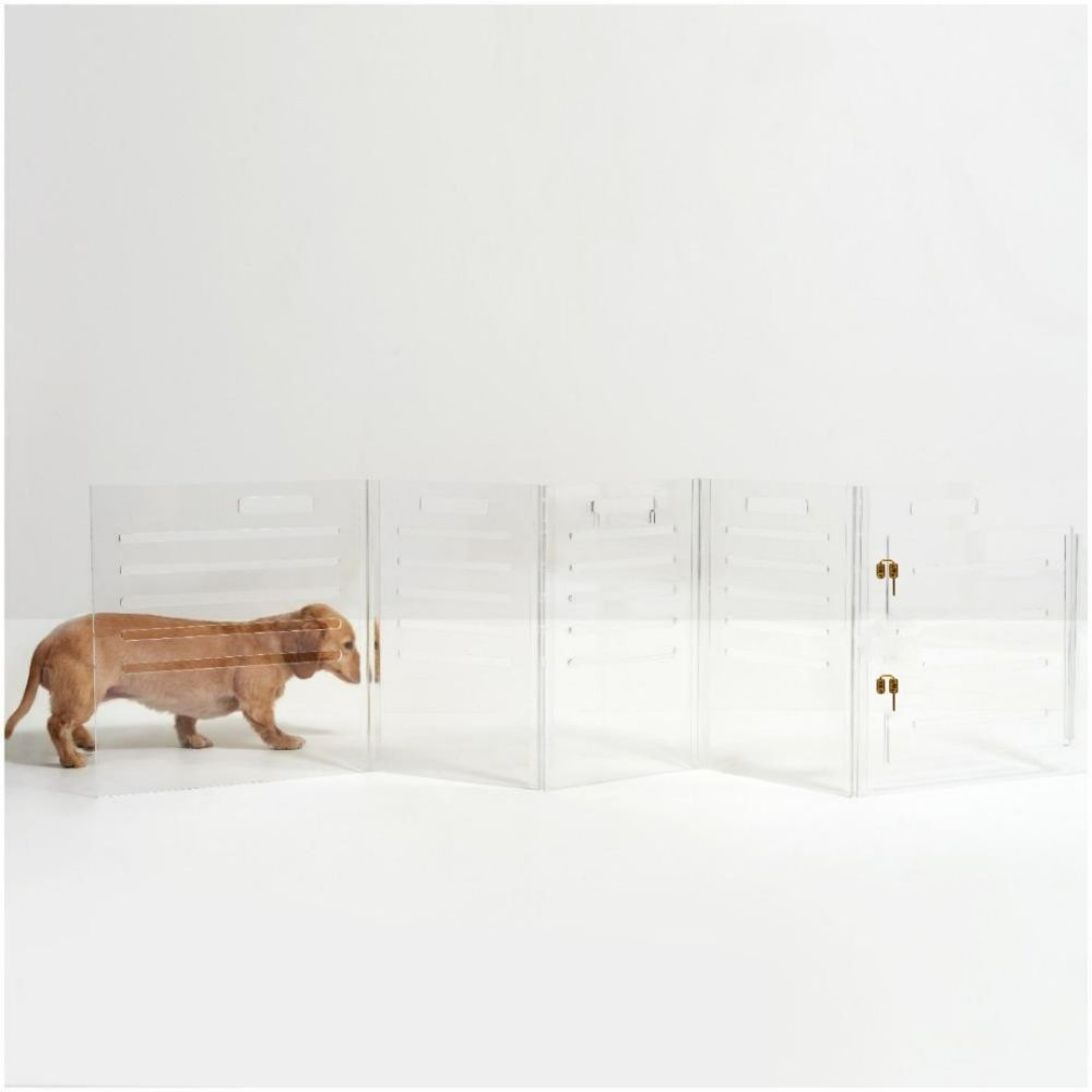 Hiddin Clear Dog Crate To Pet Gate Invisible Fence
