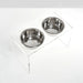 Hiddin Large Clear Double Pet Bowl Feeder With Silver Bowls Large