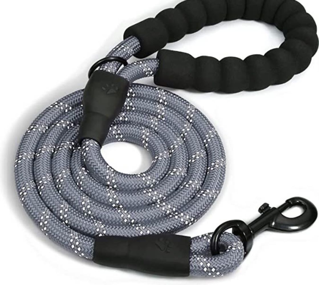 My Doggy Tales Braided Rope Dog Leash Gray