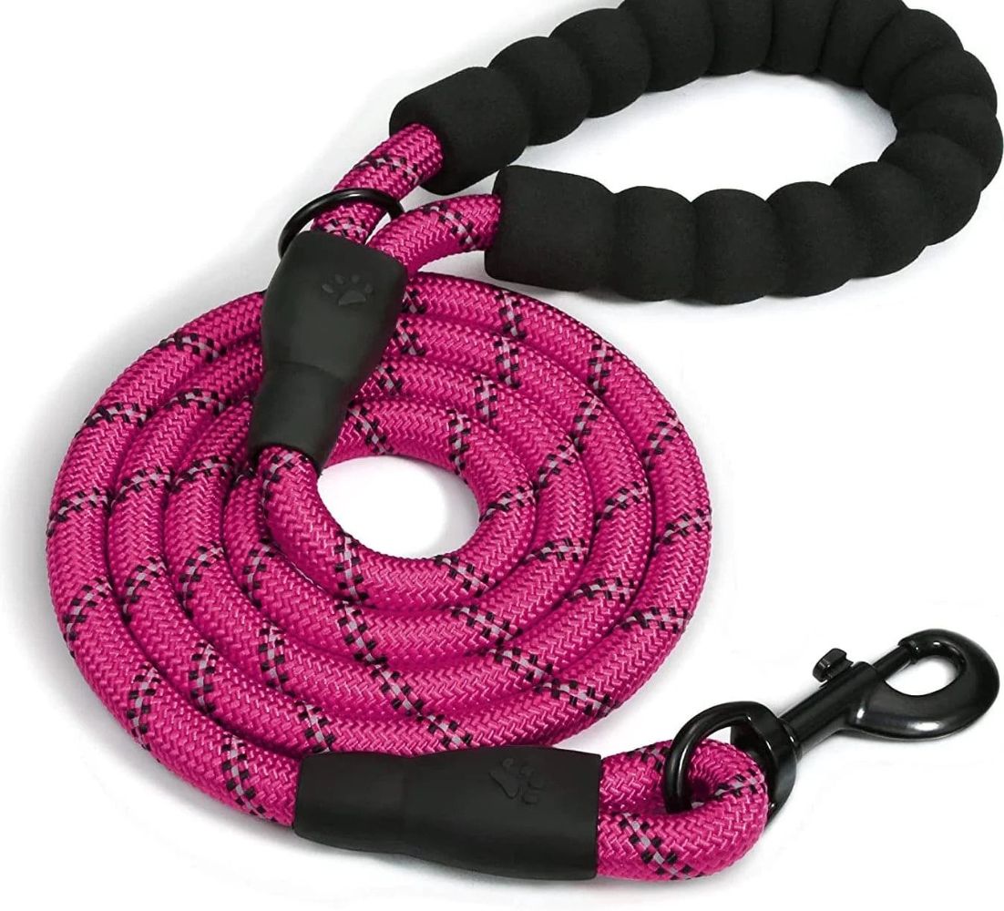 My Doggy Tales Braided Rope Dog Leash Hot Pink