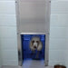 Security Boss Kennel Clad Insulated Guillotine Dog Door With A Passing Poodle