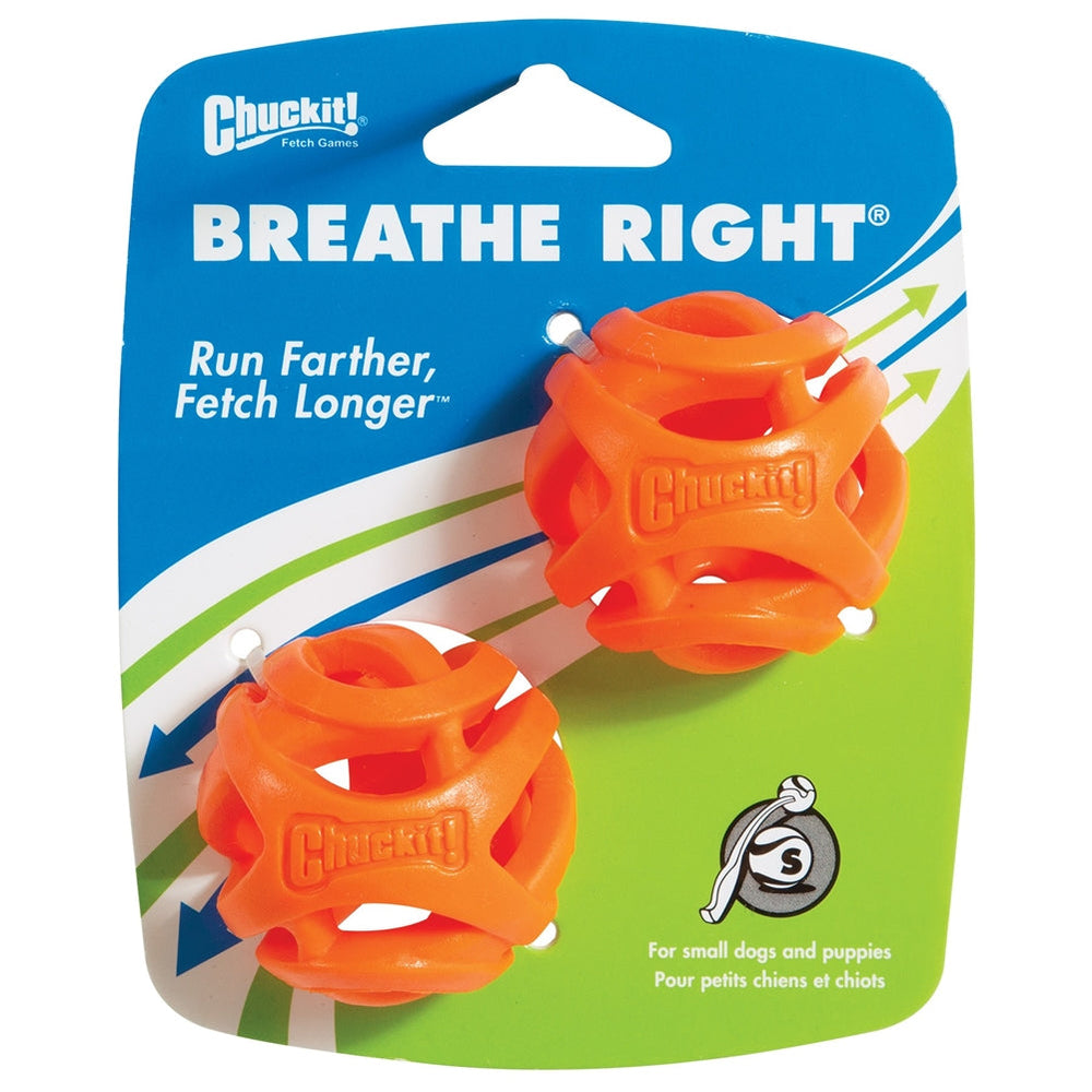 Chuckit! Breathe Right Dog Toy Fetch Ball Orange 1ea/2 pk, SM