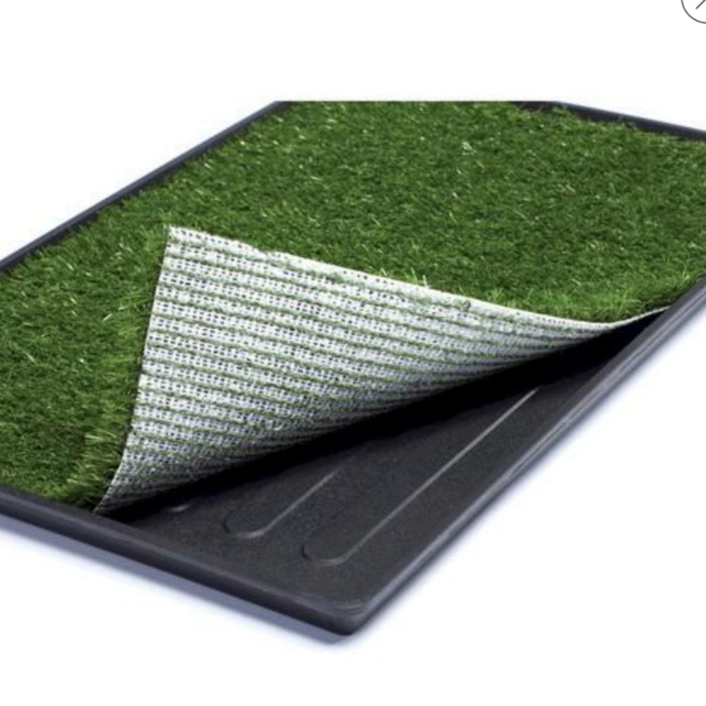 Mr. Peanut's Potty Place - Artificial Grass Puppy Pad for Dogs and Small Pets – Portable Training Pad with Tray