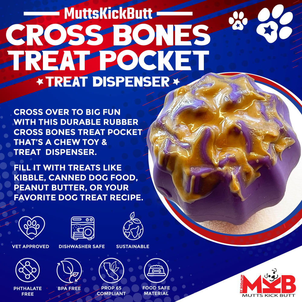 Cross Bones Chew Toy and Treat Pocket