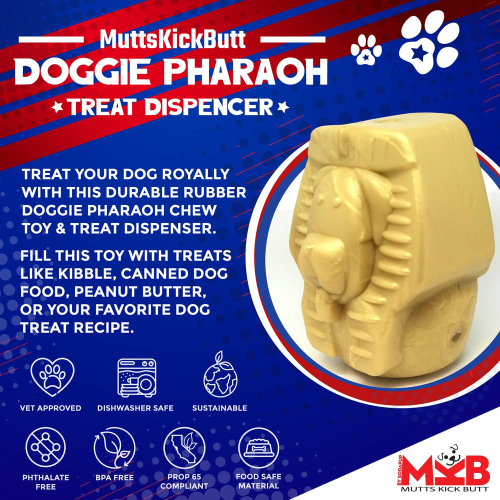 Doggie Pharaoh Durable Chew Toy & Treat Dispenser