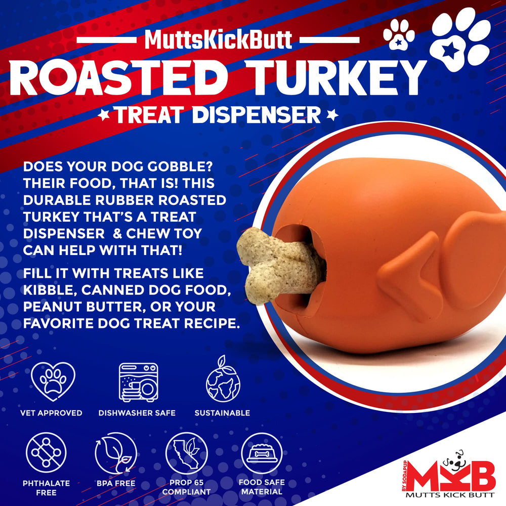 Roasted Turkey Durable Rubber Chew Toy & Treat Dispenser - Large