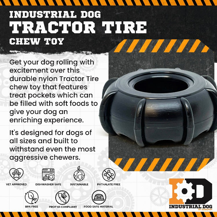 ID Tractor Tire Ultra Durable Nylon Chew & Enrichment Toy