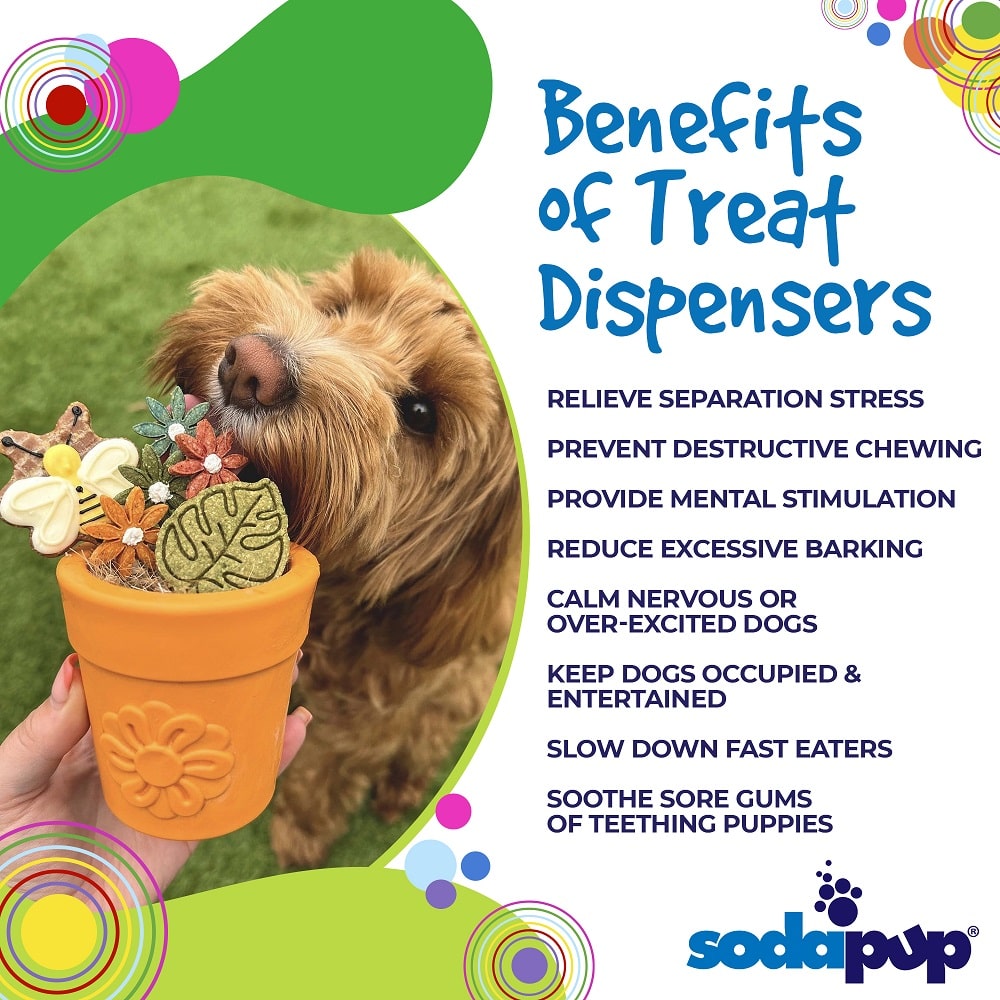 Large Flower Pot Durable PUP-X Rubber Treat Dispenser & Enrichment Toy