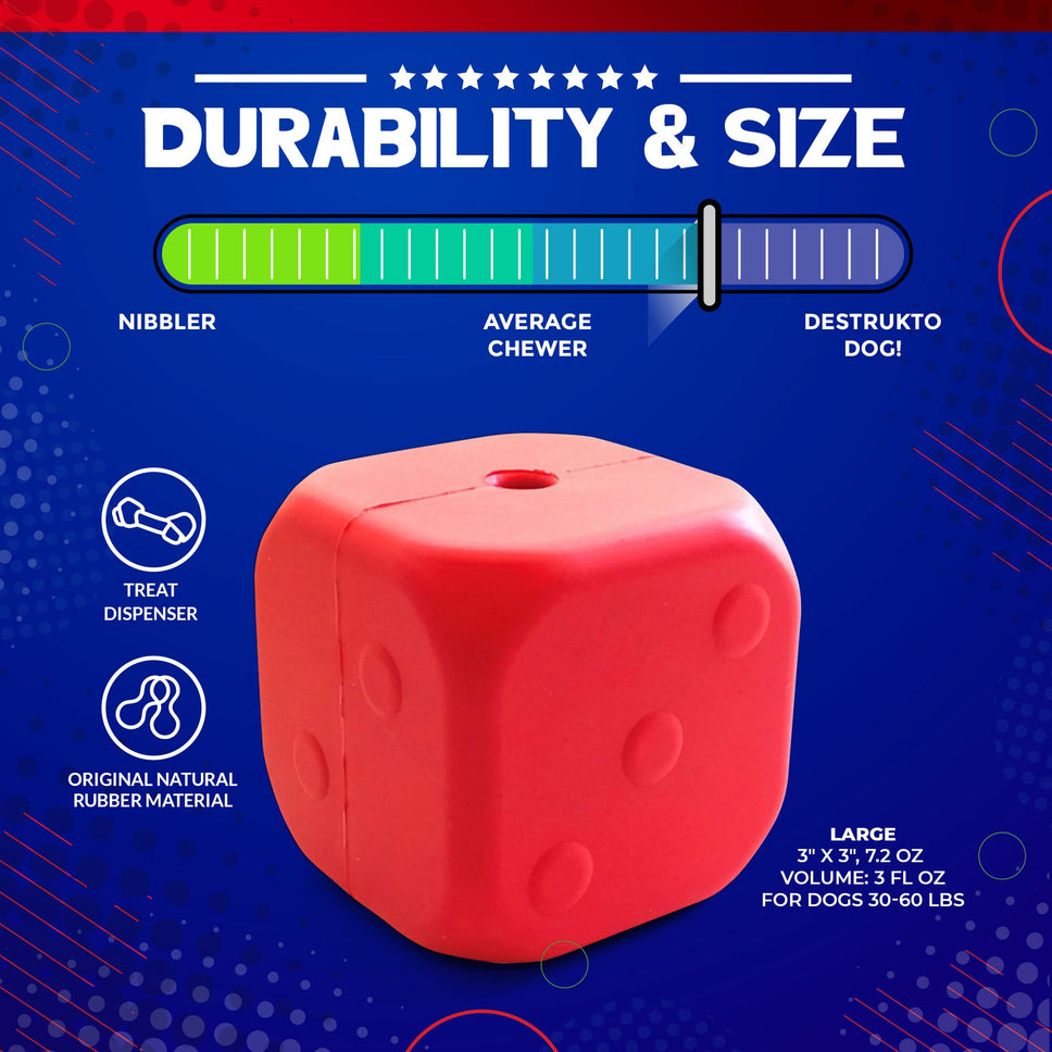 Dice Toy Durable Rubber Chew Toy & Treat Dispenser