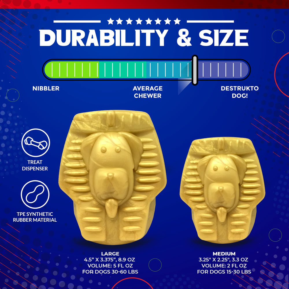 Doggie Pharaoh Durable Chew Toy & Treat Dispenser