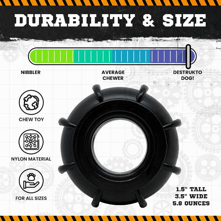 ID Tractor Tire Ultra Durable Nylon Chew & Enrichment Toy