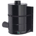 A black, cylindrical unit of the Airpura T600-W Air Purifier - Whole House, mounted on a wall with a strap for support