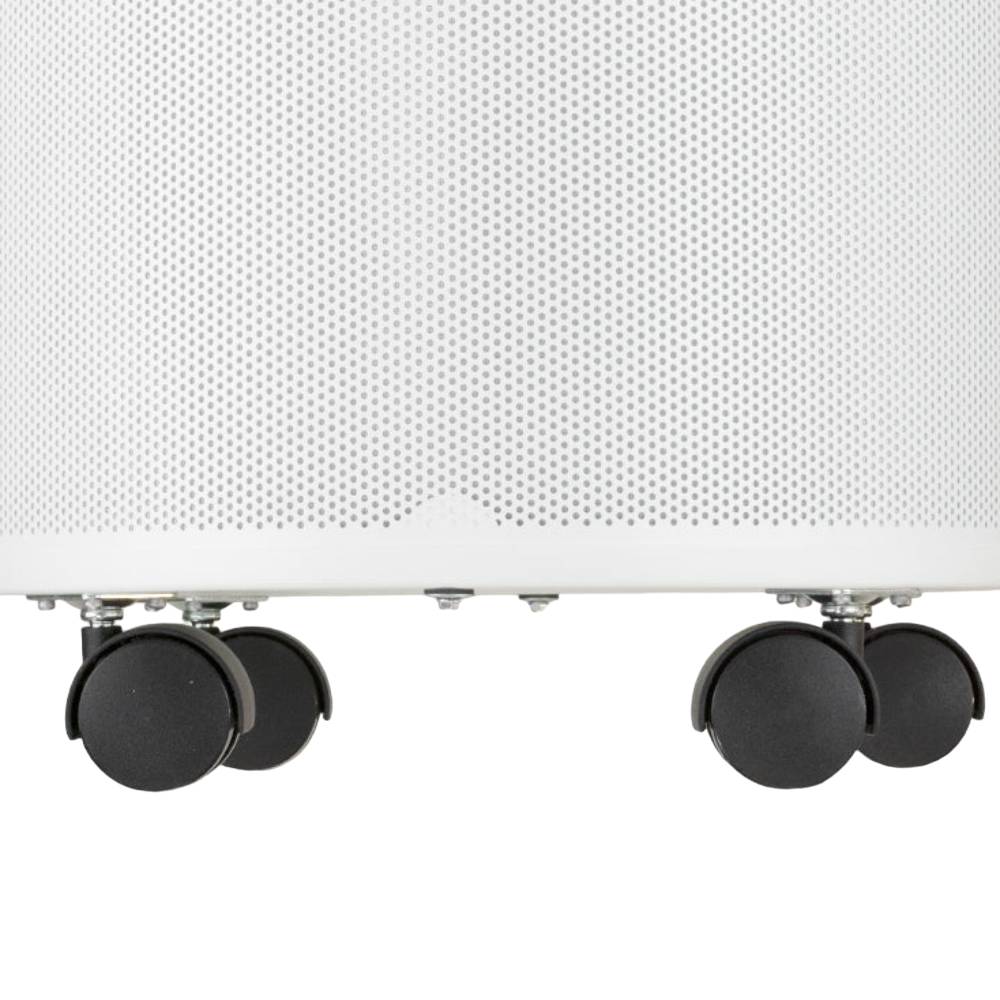 A close-up of the caster wheels on the Airpura P700 - Germs, Mold, and Chemicals Reduction Air Purifier