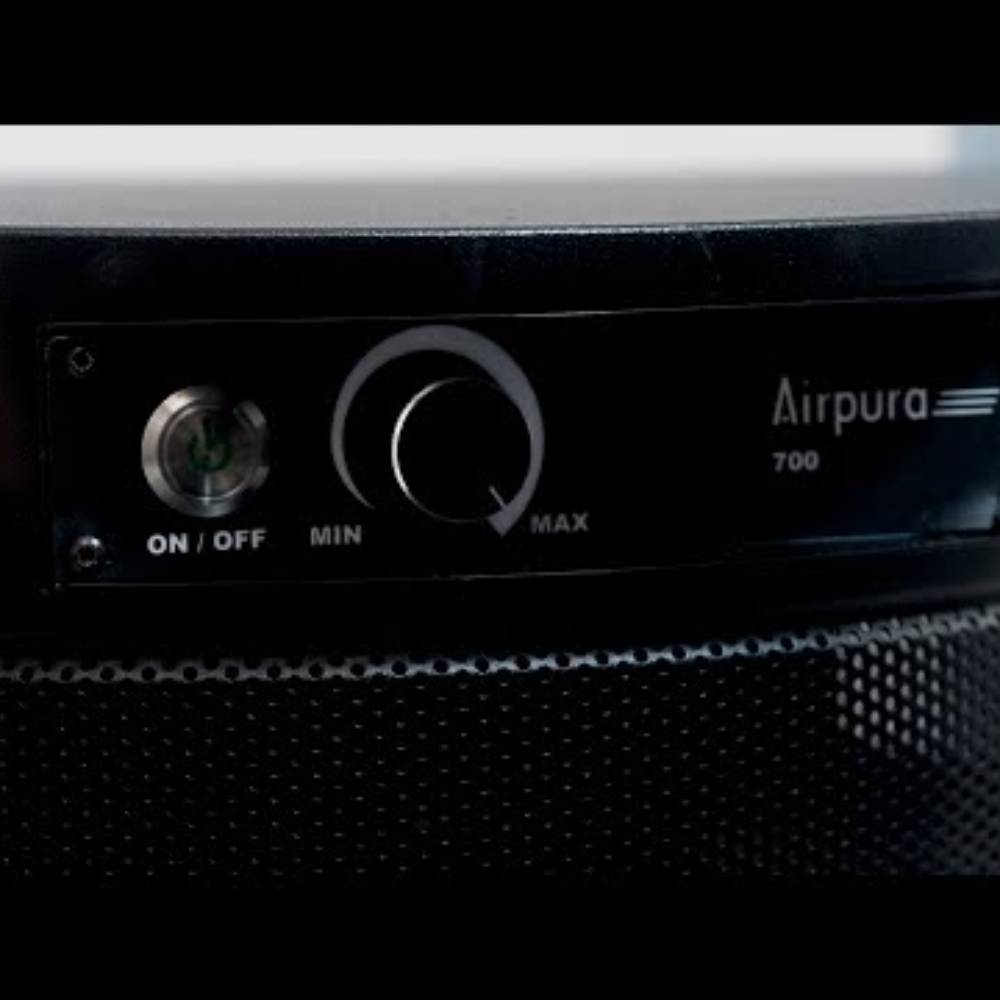 A close-up of the control panel on the Airpura T700 DLX - Heavy Tobacco Smoke Air Purifier