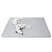 A dalmatian is lying on the floor covered with the Paw PupChill™ Cooling Waterproof Blanket - Arctic Grey