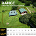 Aerial view shows large property coverage up to 40 acres using Dogtra EF3500 Rechargeable Containment System