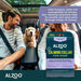 A family in a car with a happy dog wearing the ALZOO Plant-Based Calming Collar for Dogs