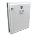 A front view of the Security Boss SB72 Bite Resistant Door Mount Pet Entrance, featuring a robust, metallic cover with a handle for easy use and added security