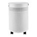 A full view of the cylindrical Airpura I600+ - HEPA Air Purifier, with a white perforated exterior and compact design