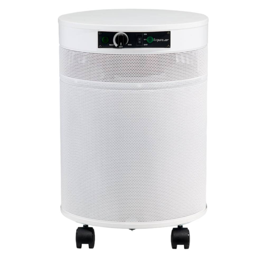 Airpura P600 - Germs, Mold, and Chemicals Reduction Air Purifier in white, offering a clear view of its UV light system and control panel