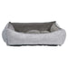 Allumina Bowsers One Of A Kind Scoop Dog Bed is a gray textured dog bed with a plush cushioned interior designed for cozy support
