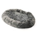An empty Charcoal Grey Paw PupCloud™ Human-Size Faux Fur Memory Foam Dog Bed is displayed