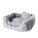 An image displays the Hello Doggie Divine Dog Bed in gray from a complete perspective