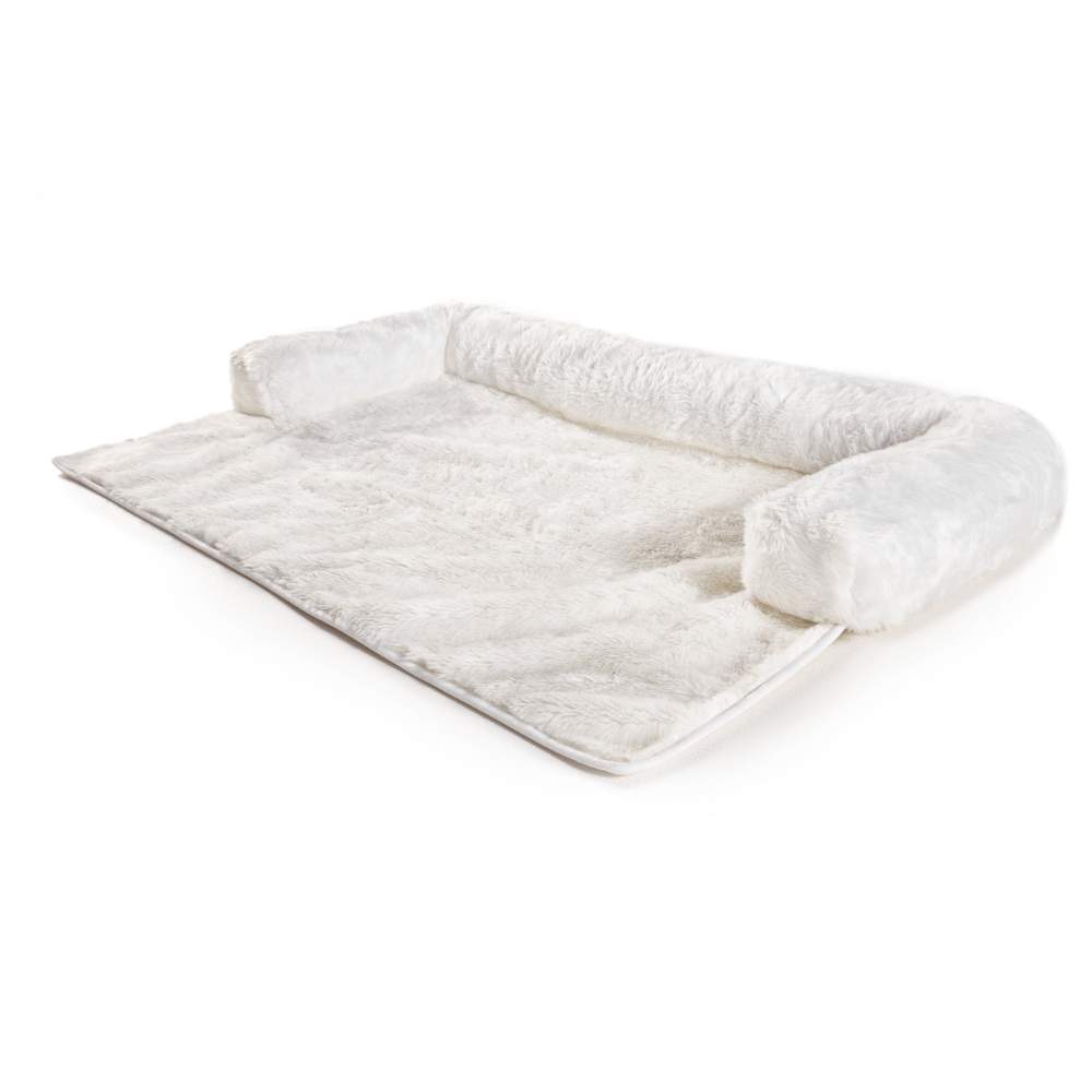 An image of the Paw PupProtector™ Waterproof Couch Lounger - Polar White without any pets, showing its spacious and plush design