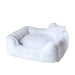 An image presents the Hello Doggie Divine Dog Bed in white, showcasing its elegant design and plush cushioning
