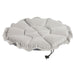 Arctica Bowsers Buttercup Dog Bed unfolded into a flat light gray cushion with soft quilted padding and rounded edges