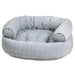 Arctica Bowsers Double Donut Bed in light gray waffle fabric with plush bolstered sides for cozy pet comfort