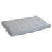 Arctica Bowsers Luxury Crate Mattress Dog Bed in soft blue plaid with a tufted cushion designed for cozy crate comfort