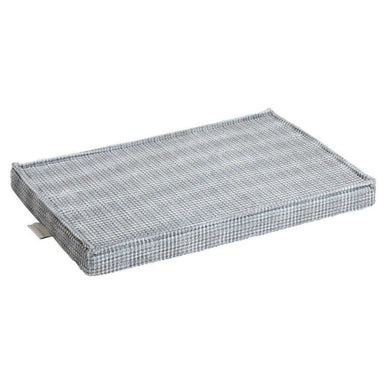 Arctica Bowsers Moderno & Fresco Dog Crate Mat has a textured gray woven surface with a low-profile padded design for pet crate comfort