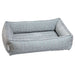 Arctica Bowsers Urban Lounger Dog Bed in light gray waffle fabric with raised cushioned sides