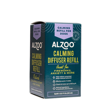 A side view of the ALZOO Plant-Based Calming Diffuser Refill for Dogs box