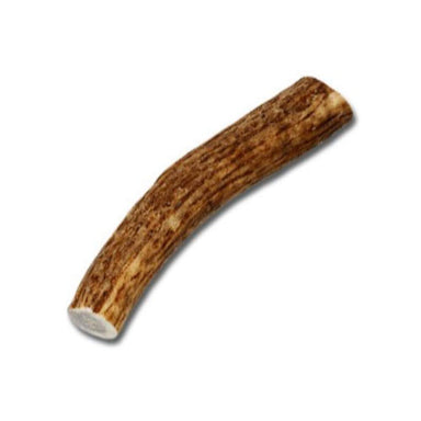 A single small, slender antler dog treat labeled Wash N Zip Pet Bed Elk Antler Dog Treats