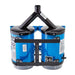 Back view of Blue K-9 III Dog Dryer shows its twin canister design, overhead air outlet, and mounted carrying frame