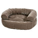 Bark Bowsers Double Donut Bed in soft brown velvet with a deep cushioned center and supportive wraparound bolsters