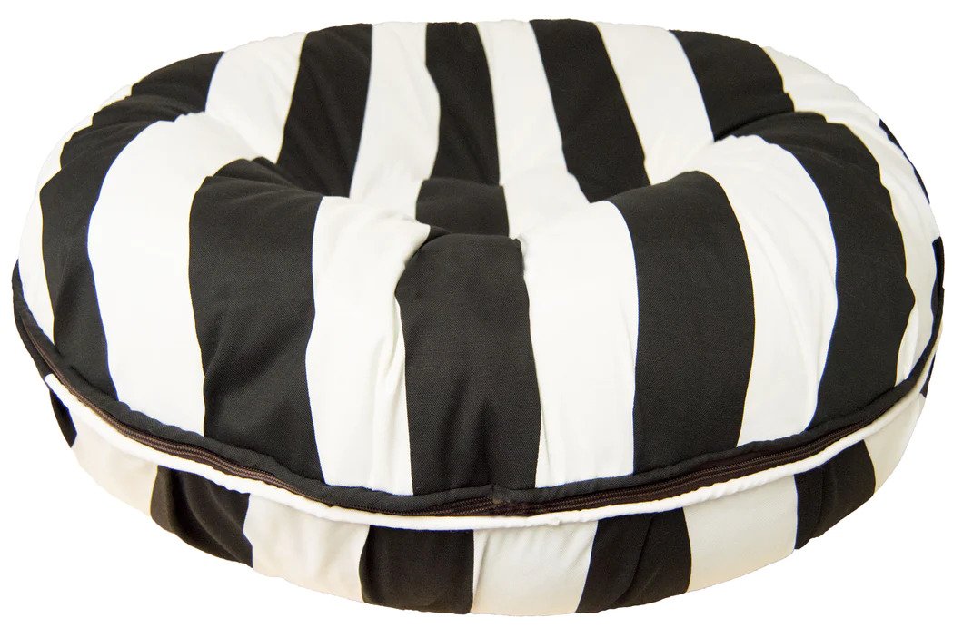 Bessie and Barnie Outdoor Bagel Dog Bed Panda Stripes