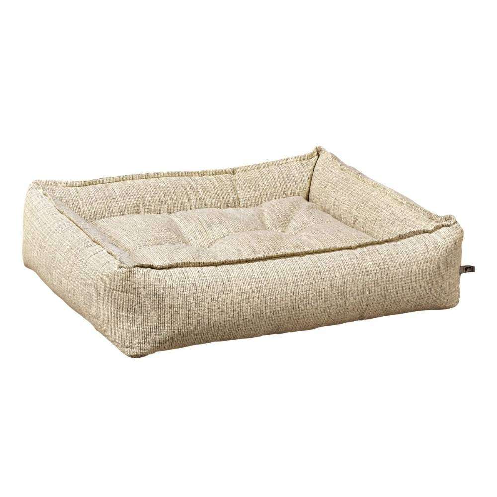 Birch Bowsers Sterling Lounge Dog Bed in light beige has supportive bolstered edges and a soft padded base