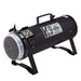 Black K-9 II Dog Dryer is a cylindrical pet dryer with metal legs, a carry handle, and a front air filter for grooming dogs