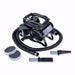 Black K-9 III Dog Dryer comes with flexible hoses, interchangeable nozzles, and round filters designed for powerful pet drying and cleaning