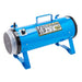 Blue K-9 II Variable Speed Dog Dryer is shown from the opposite side, featuring a circular air intake filter, adjustable speed knob, and durable metal body