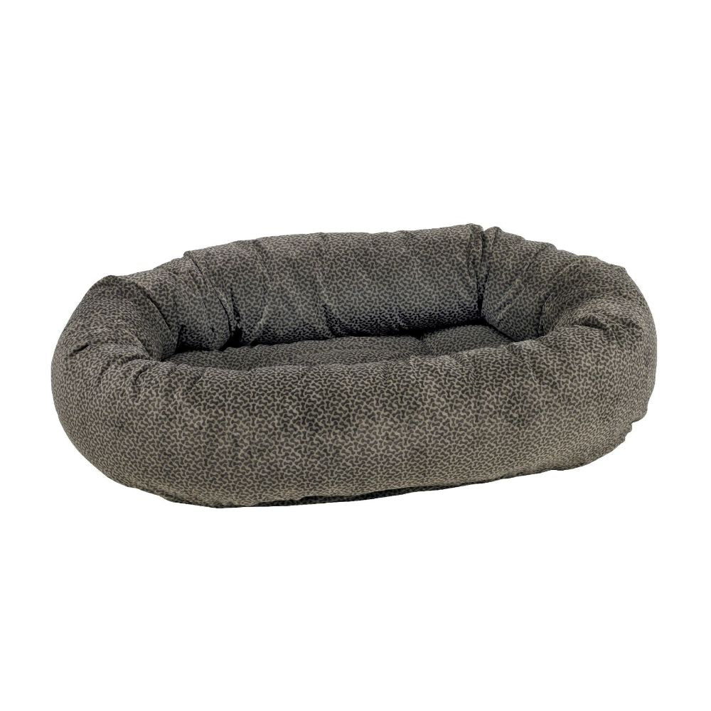 Bowsers Donut Dog Bed - Diamond Collection Pewter Bones