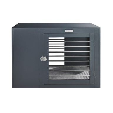 Bowsers Moderno Double Door Wooden Dog Crate Grey Front View