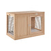 Bowsers Moderno Double Door Wooden Dog Crate White Oak Top Side View