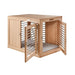 Bowsers Moderno Double Door Wooden Dog Crate White Oak Two Door Opening