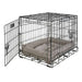Bowsers Tango Multi Dog Bed fits neatly inside a black wire dog crate, creating a soft and supportive resting space